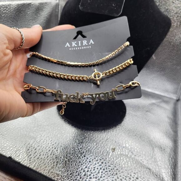 NWT Akira "F*ck You" Bracelet set of 3 Bracelets - Picture 4 of 6